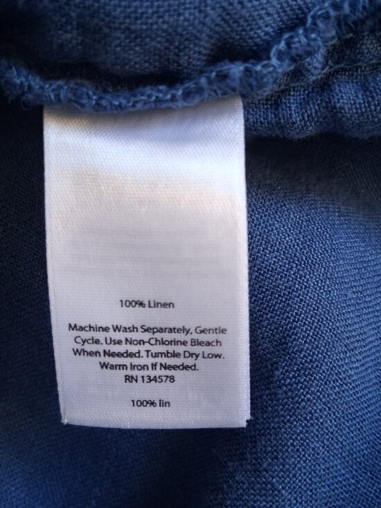 Vineyard Vines Women's 100% Linen Blue V-Neck Tunic Top Medium - Picture 7 of 7